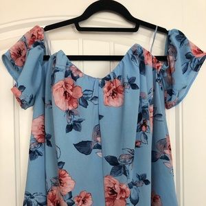 Floral Bandeau Off The Shoulder Crop Top